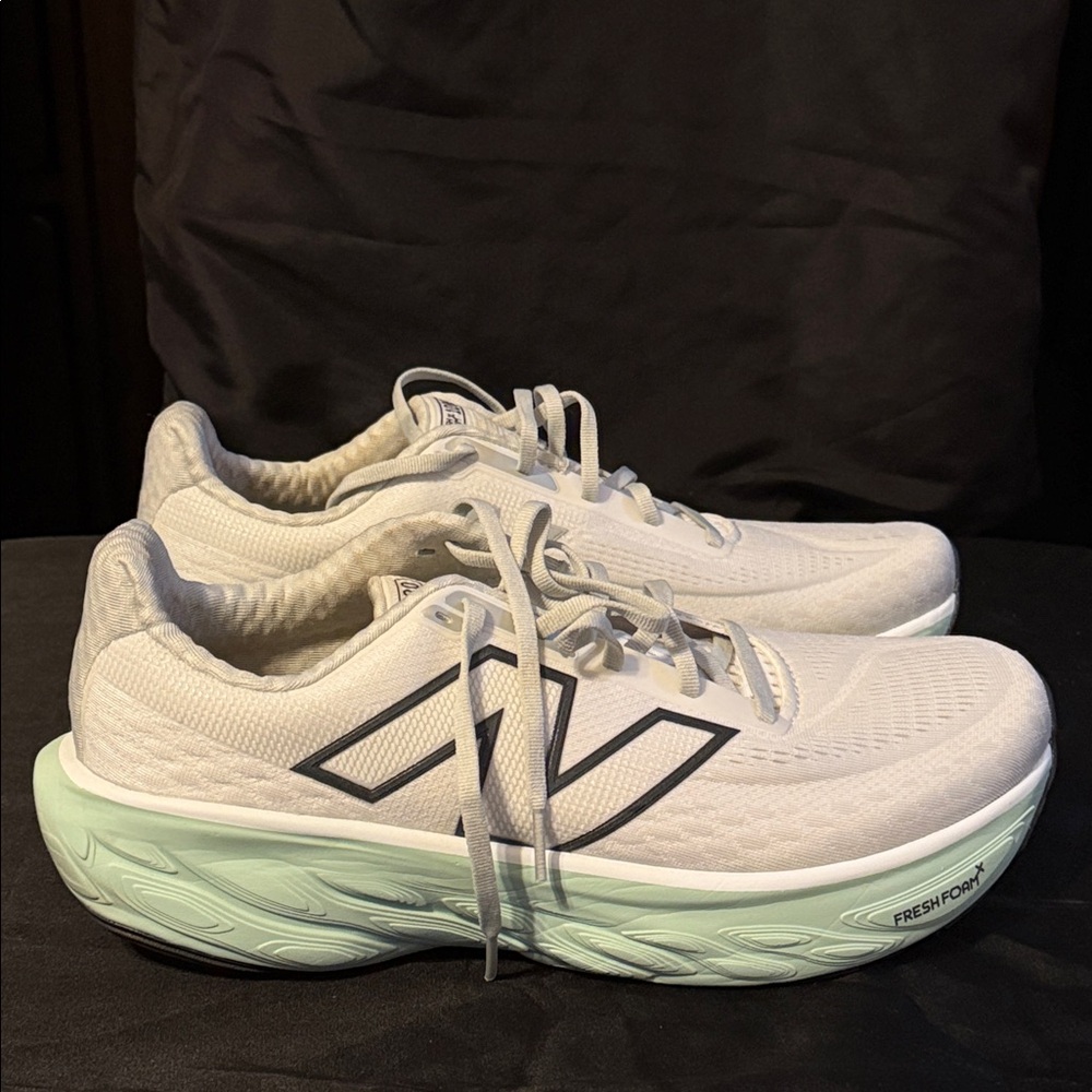 New Balance White and Light Green 1080 Athletic Shoes - Women - Picture 3 of 5